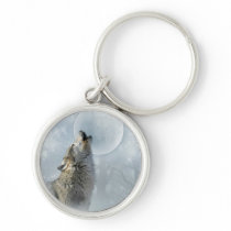 Wolf Blue Moon Keychain