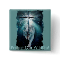 WOLF & EAGLE Wildlife Series Pinback Button