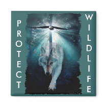 WOLF & EAGLE Wildlife Series Magnets