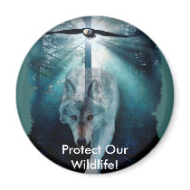 WOLF & EAGLE Wildlife Series Refrigerator Magnet