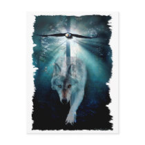 WOLF & EAGLE Wildlife Series Postcard