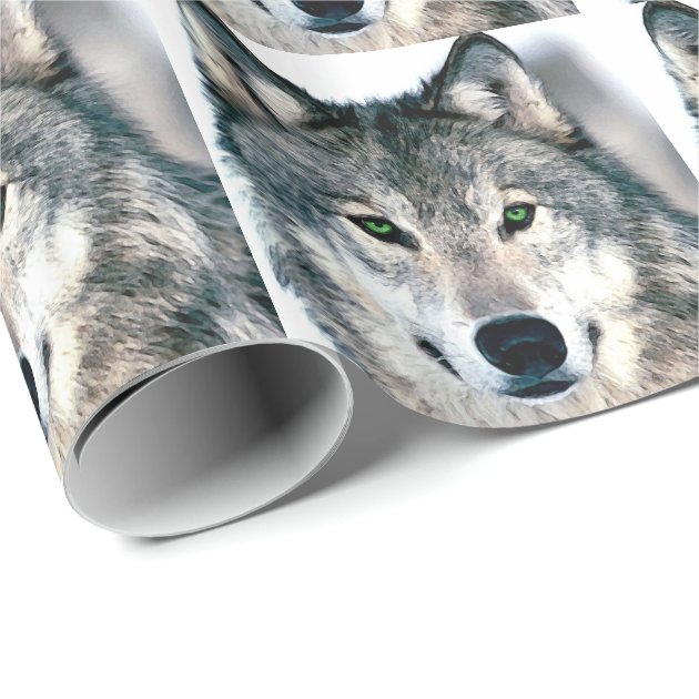 Wolf Eyes wild nature animal Print Wrapping Paper 3/4