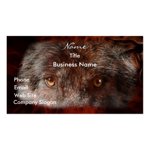 WOLF EYES Wildlife Supporter Business Card (front side)