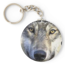 Wolf face close up key chain