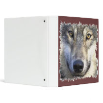 Wolf face gray ring binder