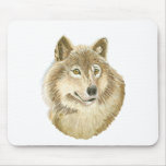 wolf face mouse pads