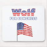 Wolf for Congress Patriotic American Flag Mousepad