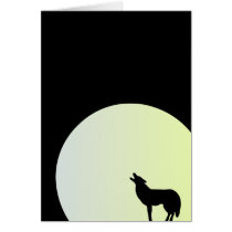 wolf full moon card