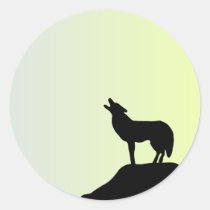 wolf full moon stickers