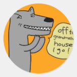 Wolf (golden) round sticker
