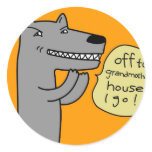 Wolf (golden) round sticker