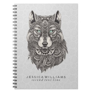 Wolf Head Intricate Illustration Note Books