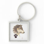 Wolf Head Profile Keychains