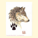 Wolf Head Profile print by Nightmareartist Wolf Head Profile print
