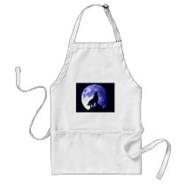 Wolf Howling at Moon Aprons