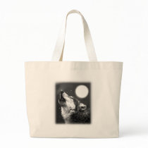 Wolf Howling at Moon Tote Bag