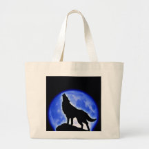Wolf Howling at Moon Bags