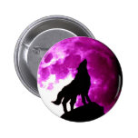Wolf Howling at Moon Button