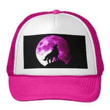 Wolf Howling at Moon Hats