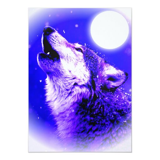 Wolf Howling At Moon Invitation Zazzle