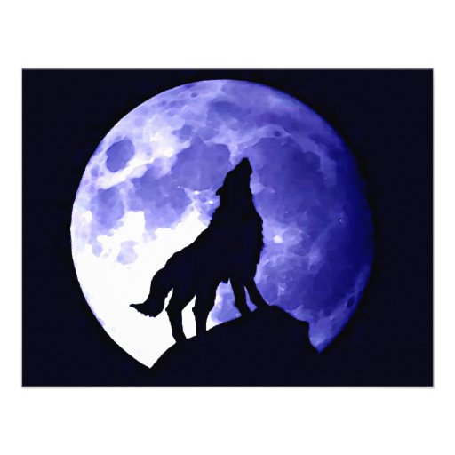 Wolf Howling at Moon Invites