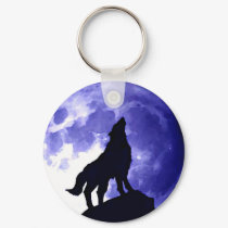 Wolf Howling at Moon keychains by hizli_art Wolf Howling at Moon keychains