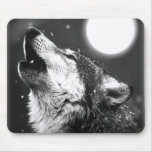 Wolf Howling at Moon Mouse Pads
