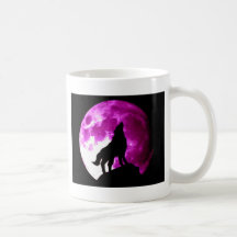 Wolf Howling at Moon Mugs