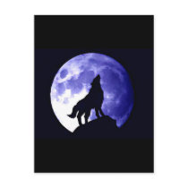 Wolf Howling at Moon Postcard