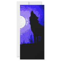 Wolf Howling at Moon rack cards by hizli_art Wolf Howling at Moon rack cards
