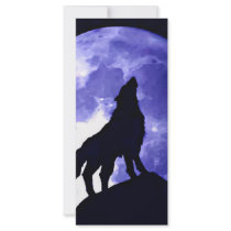 Wolf Howling at Moon Rack Cards