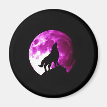 Wolf Howling at Moon Refrigerator Magnet