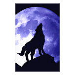 Wolf Howling at Moon Stationery