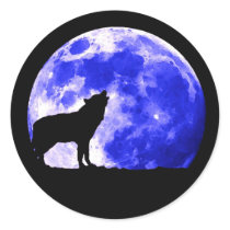 Wolf Howling at Moon Sticker