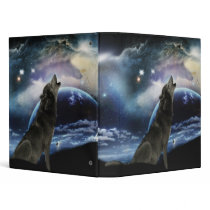 Wolf howling at the moon binders