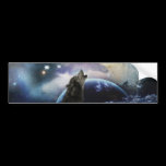 Wolf howling at the moon bumper stickers
