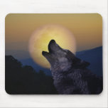 Wolf howling at the moon mousepads