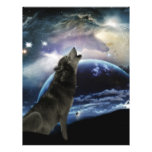 Wolf howling at the moon personalized letterhead