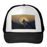 Wolf howling at the moon trucker hats