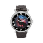 Wolf Howling in Galaxy Wrist Watch