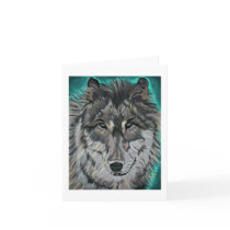 Wolf in Teal Ice notecard