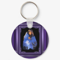 Wolf Indian Maiden Keychain by LadyHawk43 Wolf Indian Maiden Keychain