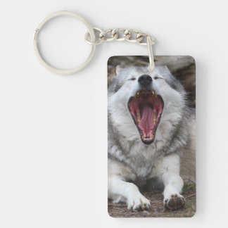 wolf plush keychain