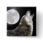 Wolf & Moon Pins
