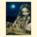Wolf Moon gothic fantasy Art Print