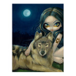 Wolf Moon gothic fantasy Art Print