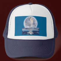WOLF & MOON hats by RavenSpiritPrints WOLF & MOON hats