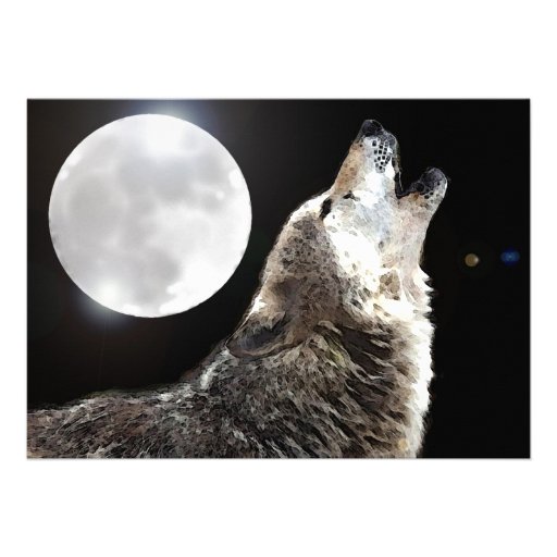 Wolf & Moon Invitation