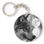 Wolf & Moon Keychains
