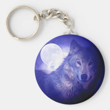 Wolf & Moon Keychains